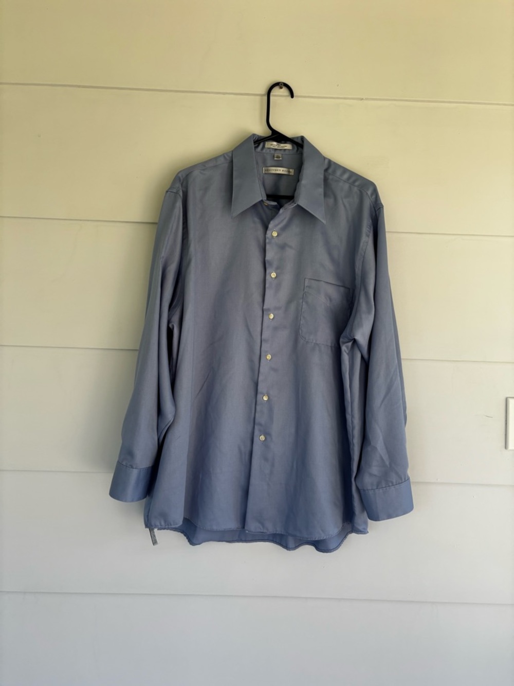 Geoffrey Beene Men’s Blue Dress Shirt 17 1/2 XL 34/35 Sateen Long Sleeve Buttons